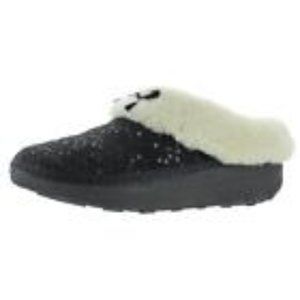 Fitflop Womens Loaff Snug Black Slippers Size 6-NEW